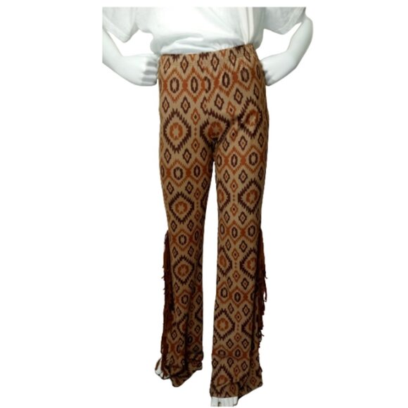 Brown "Native" Pattern Leggings - Picture 1 of 1